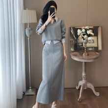 2025年时尚春装新款长款套装裙女气质显瘦减龄高级感两件套连衣裙