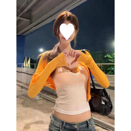 工厂直销 工厂批发做工  多巴胺背心女内搭性感上衣防晒开衫三件