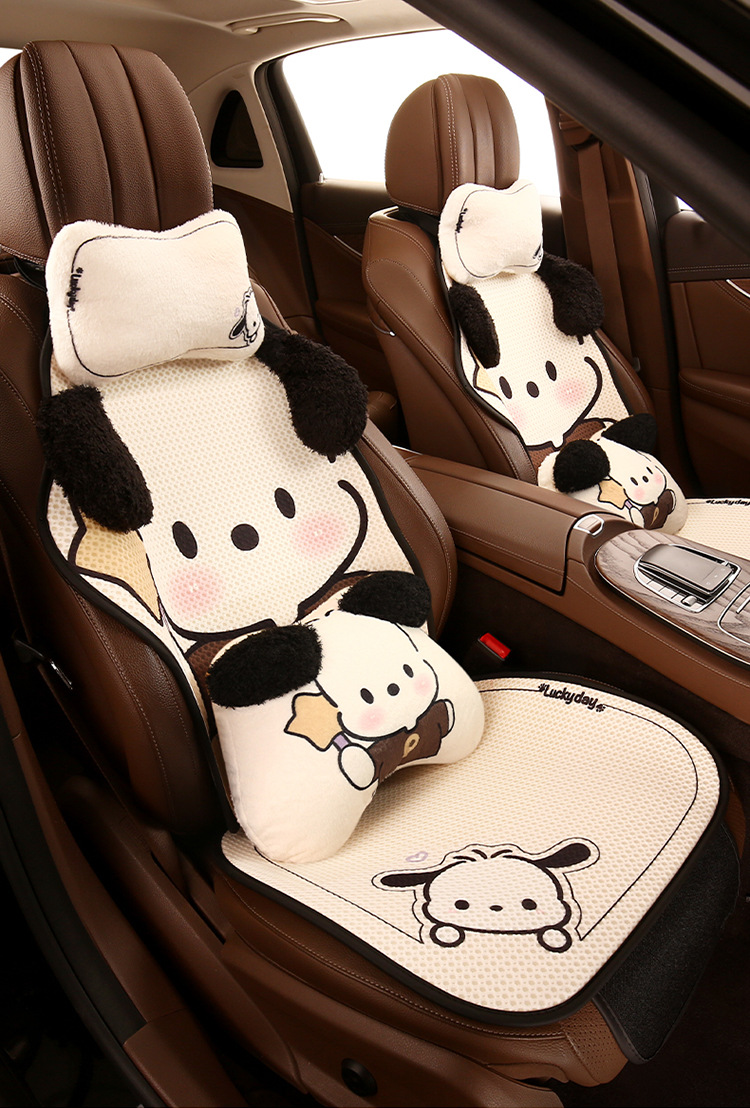 Cute Car Seat Cushion for Women, Universal Car Seat Cushion for All Seasons, Cartoon Car Cushion Seat Cover, Stereo Ears, Pacha Dog