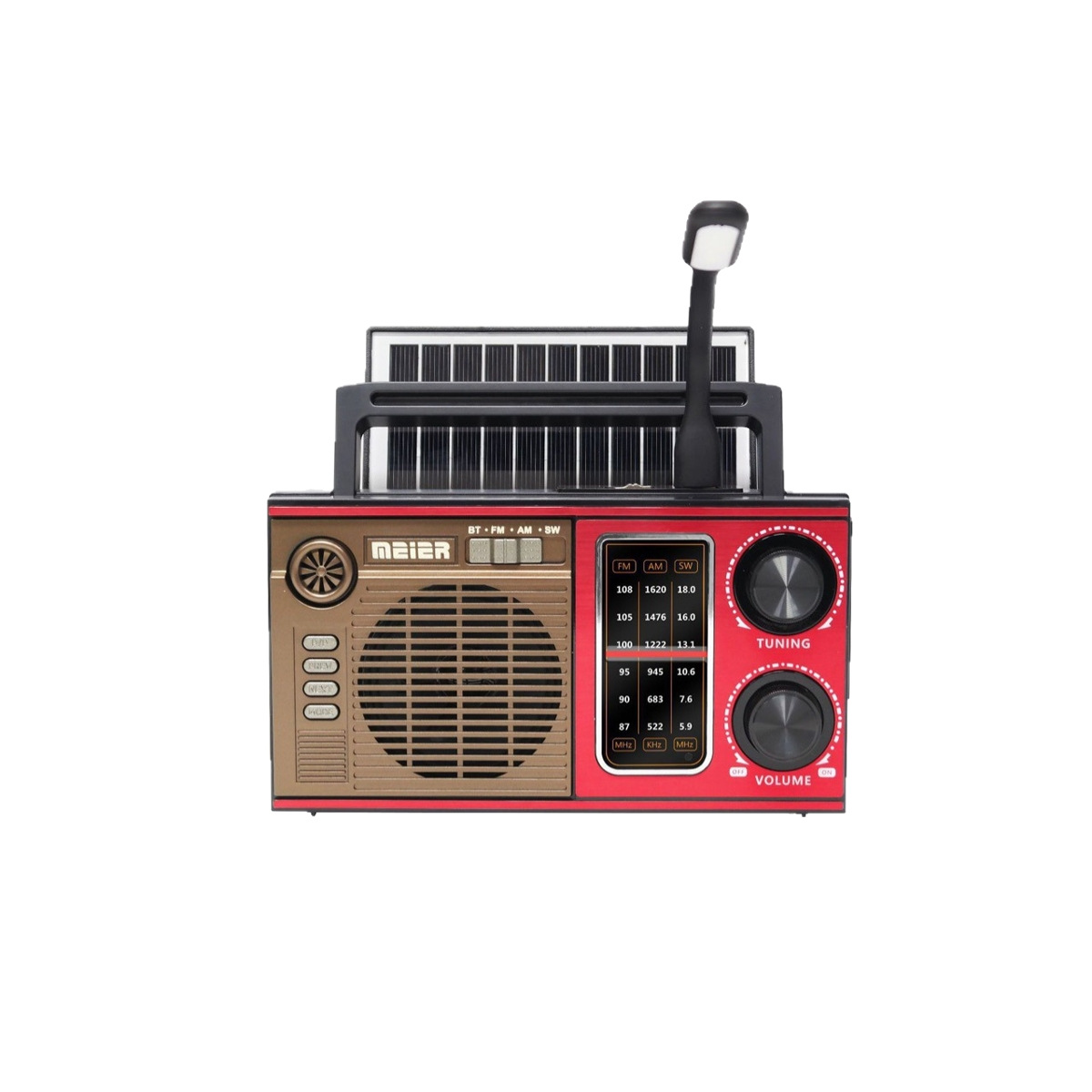 Nuevo spot multifunción inalámbrico Bluetooth audio carga solar al aire libre portátil multibanda radio