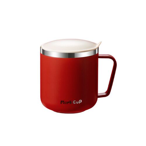 304 Stainless Steel Cup with Lid, Double Insulation, Leak-Proof Office Tea Cup, Promotional Gift, Student Mug