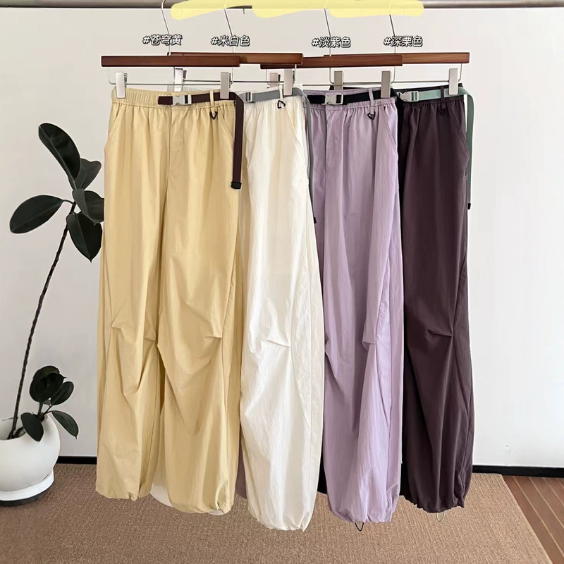 【050402】Summer Women's Dopamine Workwear Pants, Straight Wide-Leg Pants, Slimming, Versatile, Cool-Feeling Women's Pants 【050402】Summer Women's Dopamine Workwear Pants, Straight Wide-Leg Pants, Slimming, Versatile, Cool-Feeling Women's Pants