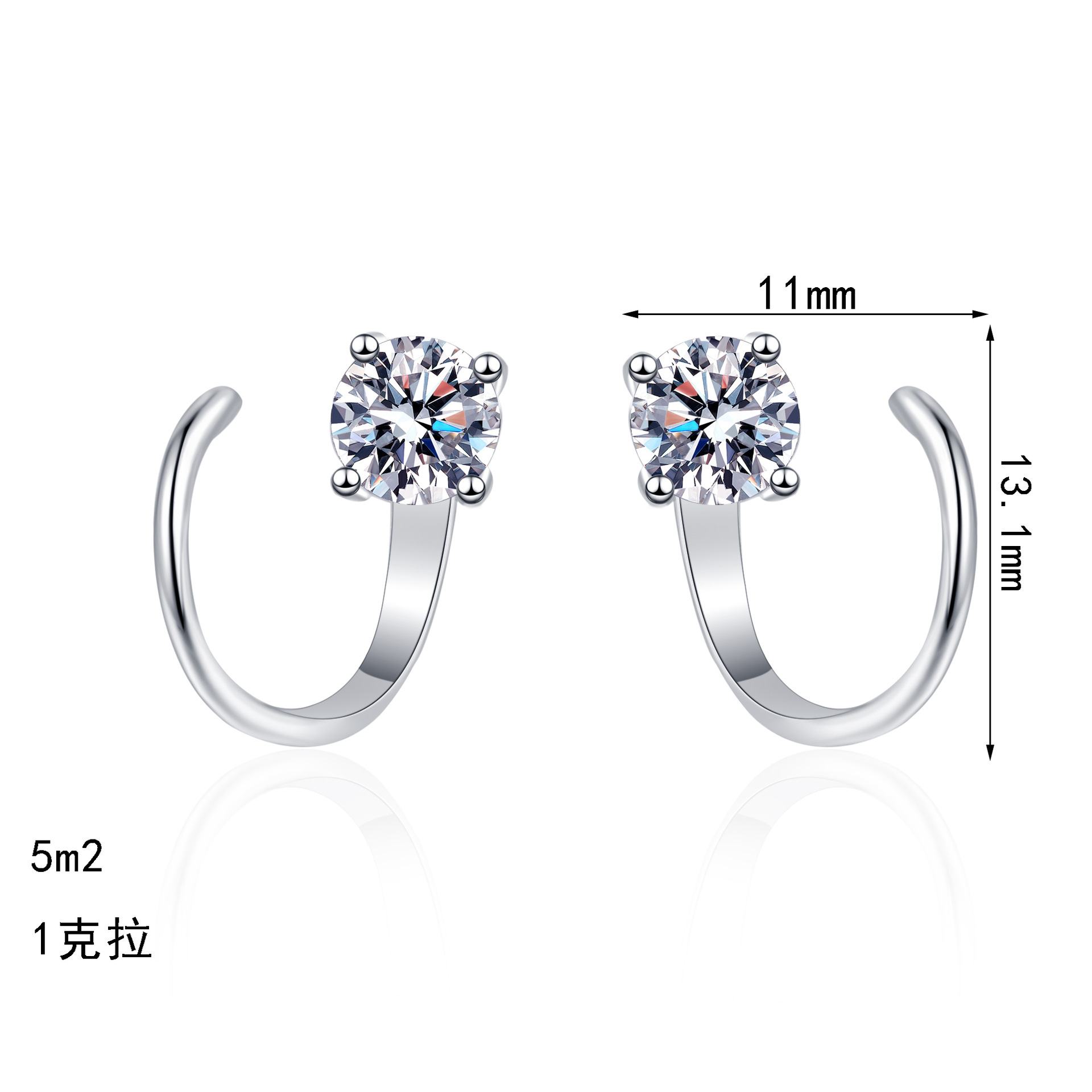 D-farbe Moissanit Creolen Aus Sterling-silber Für Damen_voghion.com