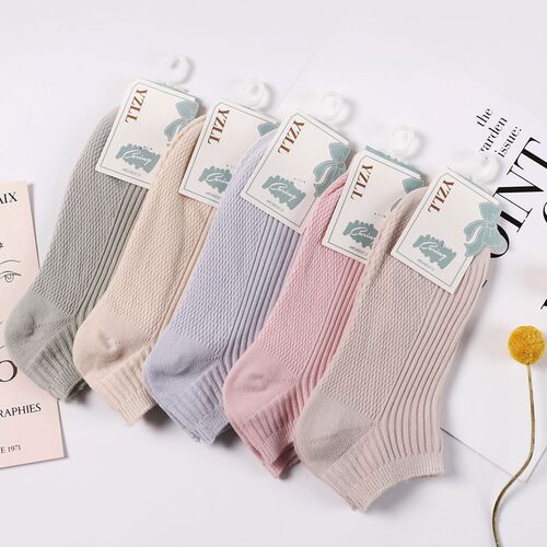 Boat socks for women solid color cotton socks spring and summer new women's socks double needle loose socks for women shallow mouth Xinjiang cotton socks