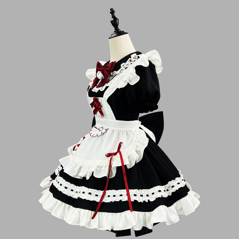 新型クロスボーダー白黒かわいいソフト妹メイドlolitaワンピース|undefined