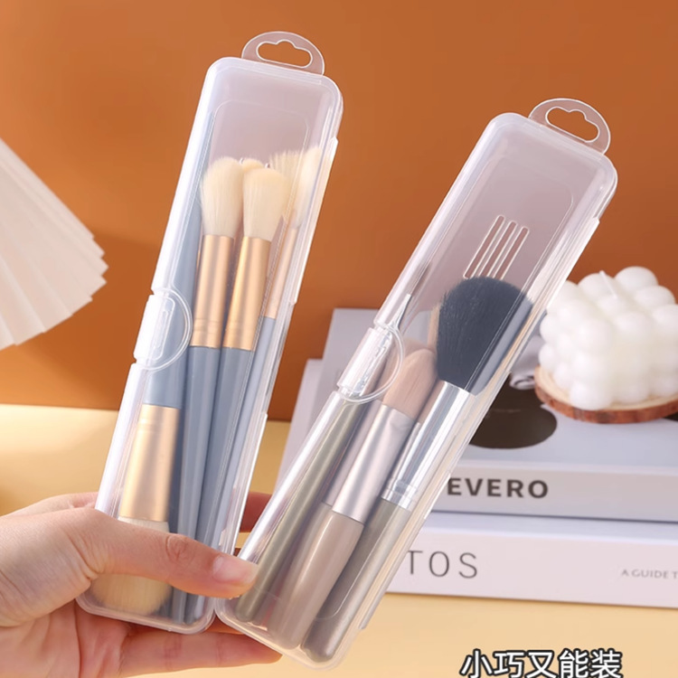 Caja de almacenamiento de cepillo de maquillaje portátil a prueba de polvo con cubierta Caja de lápiz Caja de acabado de cepillo de cejas Caja de cepillo de dientes turístico