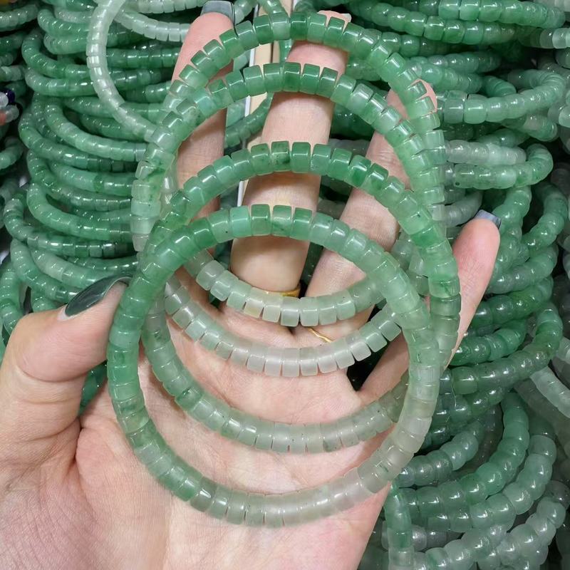 非洲翠直切药片手链尺寸6mm渐变色冰冰绿绿文玩手串DIY百搭热销款|undefined