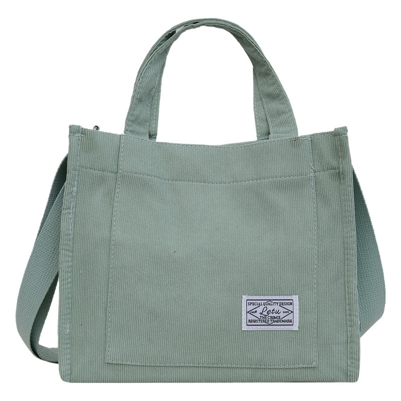 Women's bag corduroy 2024 new small square bag Korean style fashionable simple Mori handbag messenger bag cross-border delivery