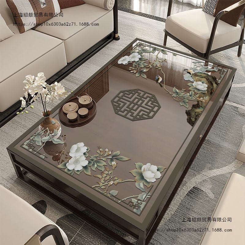 新中式桌垫中国风茶几垫pvc防烫防水防油餐桌垫免洗客厅桌面垫