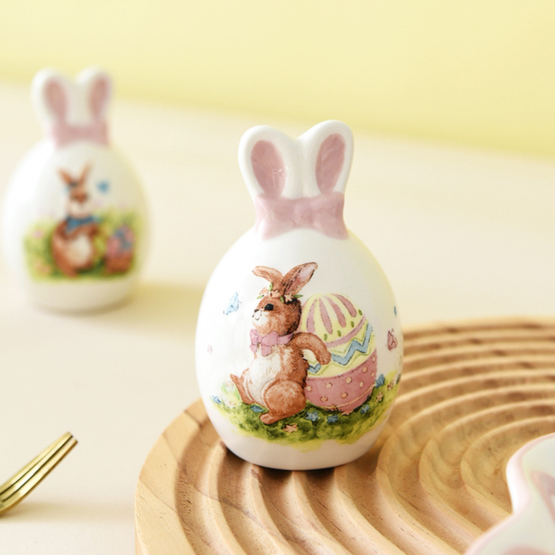 Cerámica de Pascua dibujos animados conejo adorable hogar conejo oreja picer botella de sabor para el hogar nuevos productos de preventa