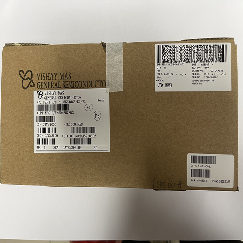 直插双向TVS 二极管1.5KE18CA-E3/73   DO-201AD出售配套电子现货