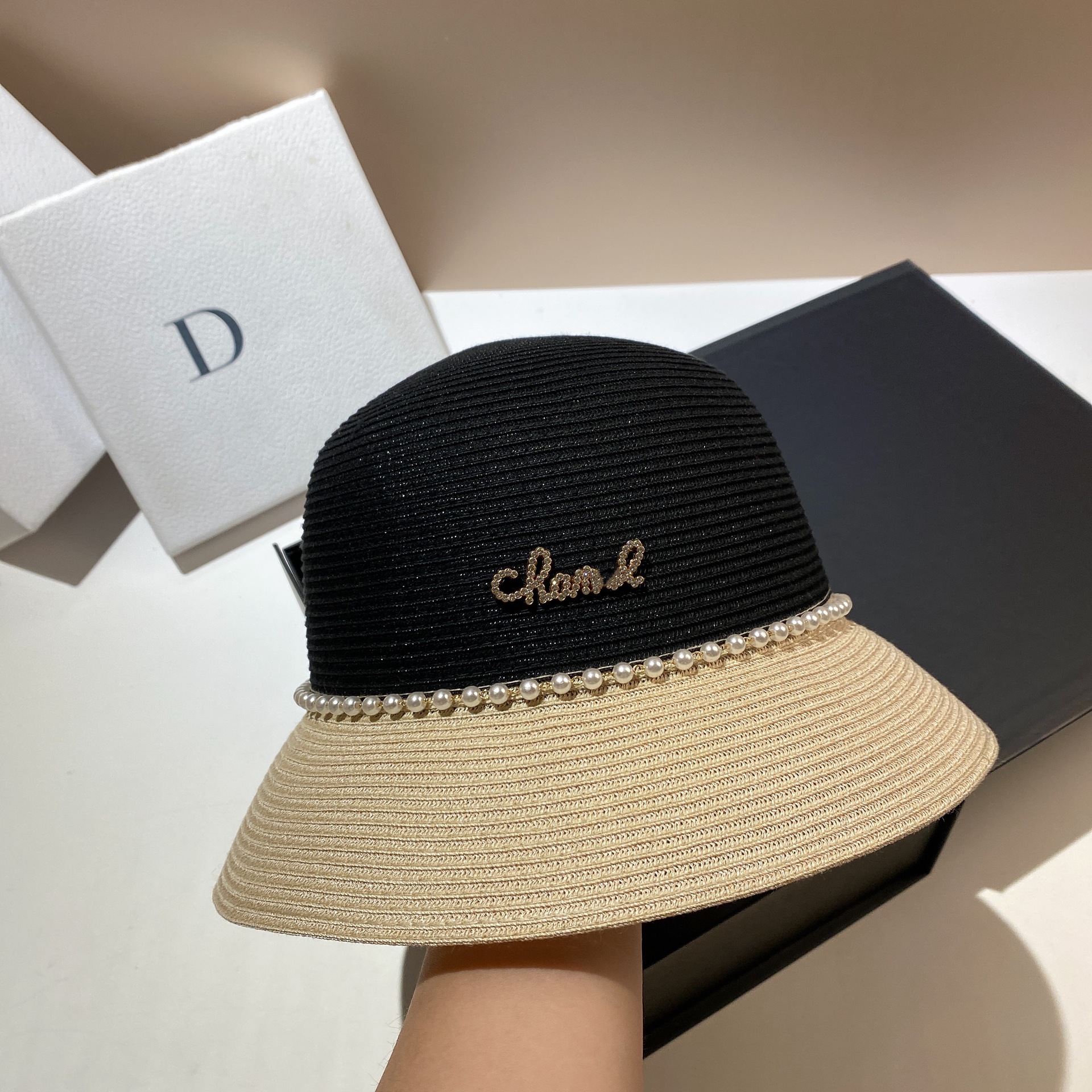 Été Pliable, Lavable, Parasol, Crème Solaire, Pot Coloré Célébrité Élégante, Petit Vent Parfumé, Chapeau De Paille Perlée,_voghion.com