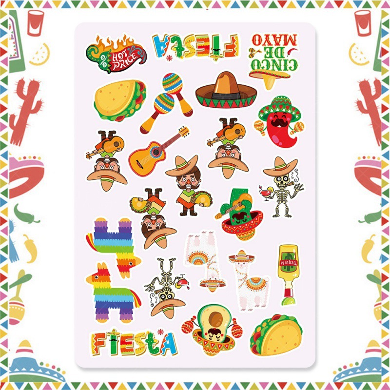 Nuevo México carnaval fiesta decoración pegatinas México Día de los muertos decoración etiqueta adhesiva