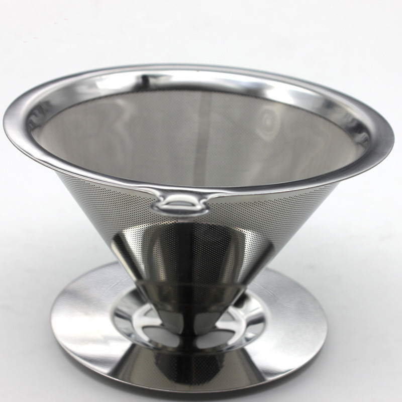 厂家直销双层304不锈钢滤网 高档咖啡机漏斗过滤器配件可加工定制