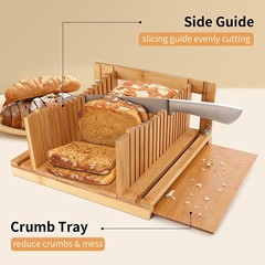 木製パンボックス パンスライサー収納ボックス付き 無垢材二層パンボックス キッチンカウンタートップ収納パンボックス