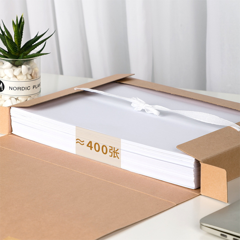 Deli 5611 caja de archivo de papel kraft sin ácido ancho trasero 4CM caja de archivo