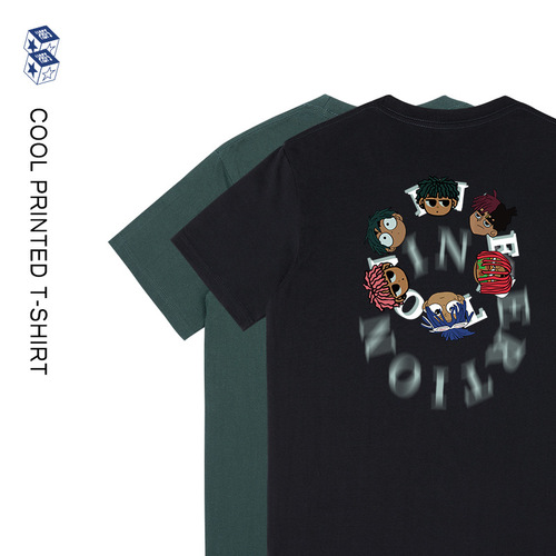 Men's and Women's Vintage American Style Light Luxury Commuting Short Sleeve T-Shirt with Print, Uncommon High-End Fashion Couple Top