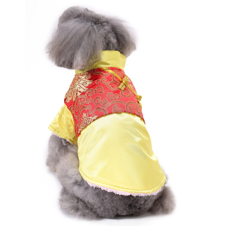 Pet Clothes Festive Dog And Cat New Year Outfits Tang Suit For Spring Autumn Warm Thick Cotton Coat For Pets_voghion.com