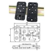 Black plastic buckle 35 wide cross 20 -hole distance