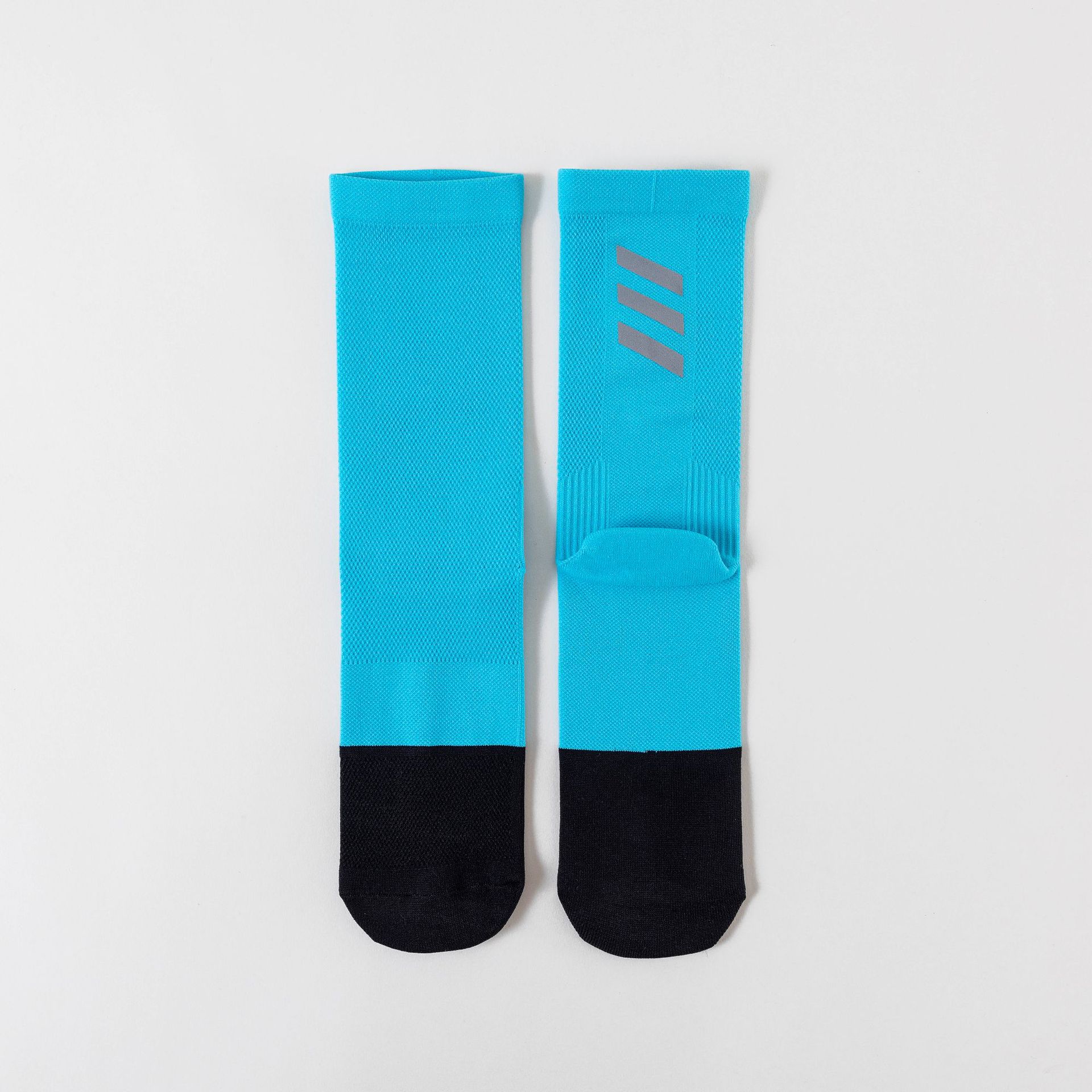 Jianyou 消臭、吸汗性、通気性、反射ソックス、サイクリングソックス、滑り止めロードバイクスポーツソックス、ランニング発光ミッドチューブソックス