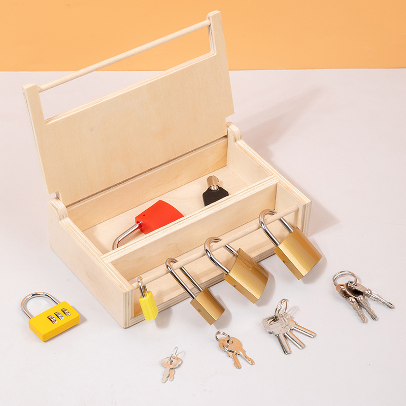 Caja de desbloqueo Montessori de madera para niños kindergarten habilidad práctica educación temprana desbloqueo material didáctico juguetes educativos