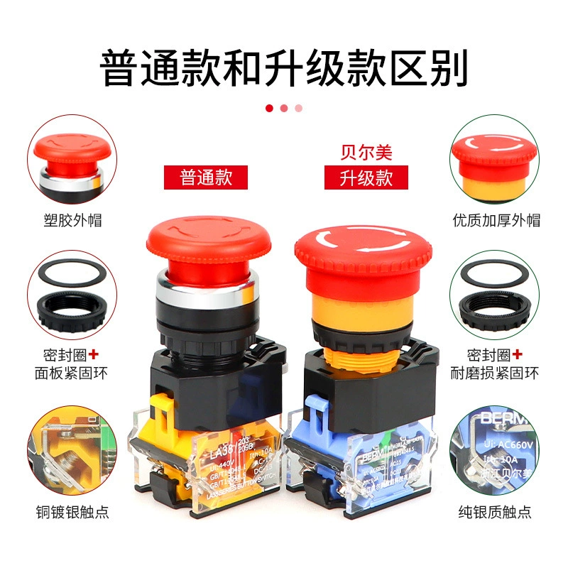 Button, switch key with clove mushrooms, 22mm, 38, 220v