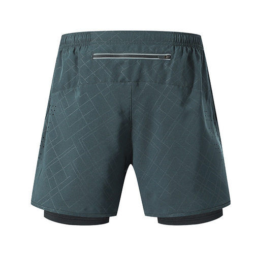 Cross-border American sports quick-drying three-point shorts men's large size outdoor running casual beach swimming trunks double-layer fitness pants