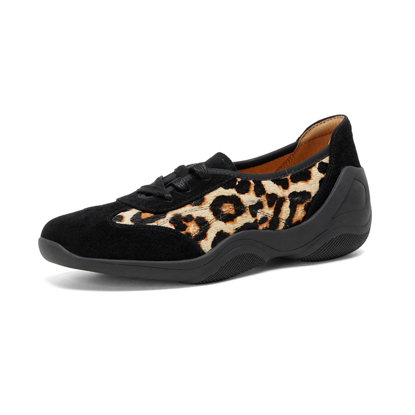 Giày sneaker nữ đế dày phối màu dây buộc phong cách Đức Huấn — đen
