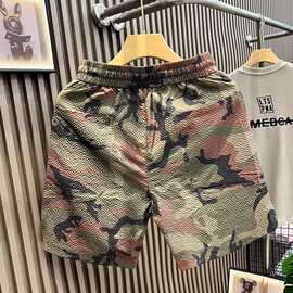 夏季潮牌宽松五分裤中式军旅迷彩工装短裤男士直筒时尚百搭休闲裤