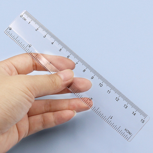 Student learning stationery double scale 20/30cm transparent plastic ruler teacher painting teaching measuring tool