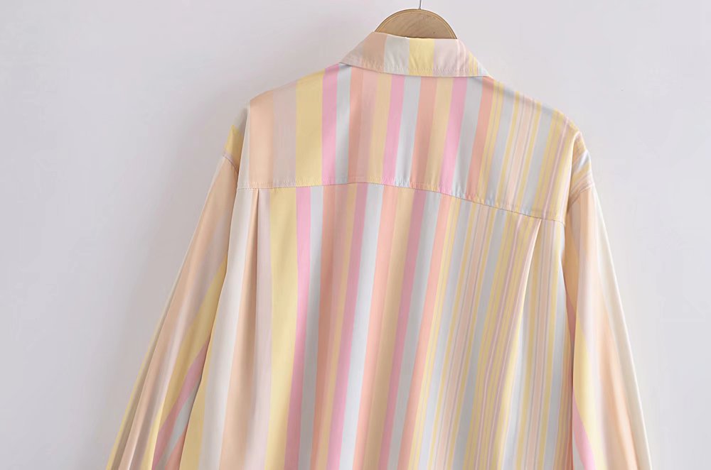 autumn colorful striped shirt nihaostyles wholesale clothing NSAM82262