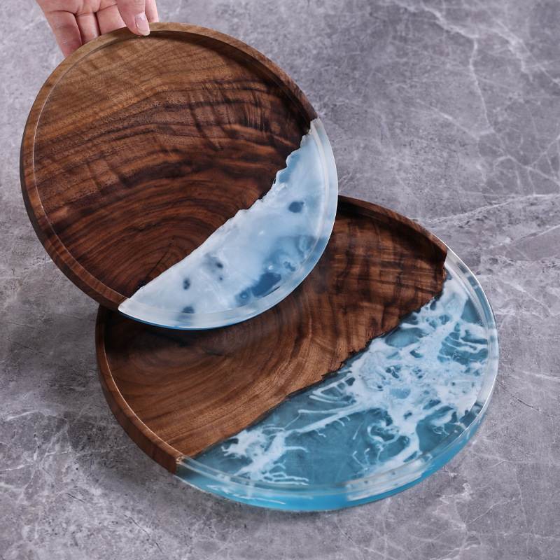 Walnut Resin Tea Tray Snow Mountain Fireside Refreshments Home Tea Cup Travel Tea Ceremony Accessories Tea Set Tea Table