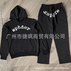 跨境专供高品质Sp5der全烫钻卫衣男女同款连帽衫卫衣