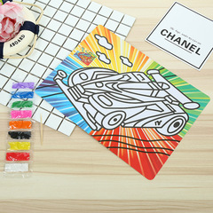 Extra large children's sand painting color base diy handmade sand painting set educational children's sand painting with 9 color sand