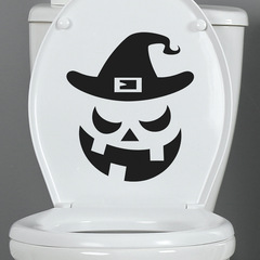 萬聖節創意南瓜女巫帽表情包浴室馬桶貼家居裝飾牆貼貼紙自粘批發