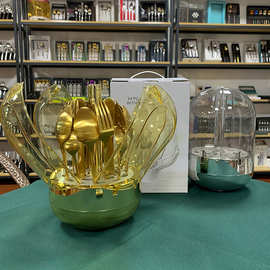 不锈钢刀叉勺创意花瓣心境蛋餐具套装西餐牛排刀叉24件套礼盒装