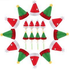 ミニクリスマスの棒のロリポップの帽子DIYのクリスマスの帽子の精霊の帽子のクリスマスの酒の瓶の蓋のロリポップのキャンディーのカバー