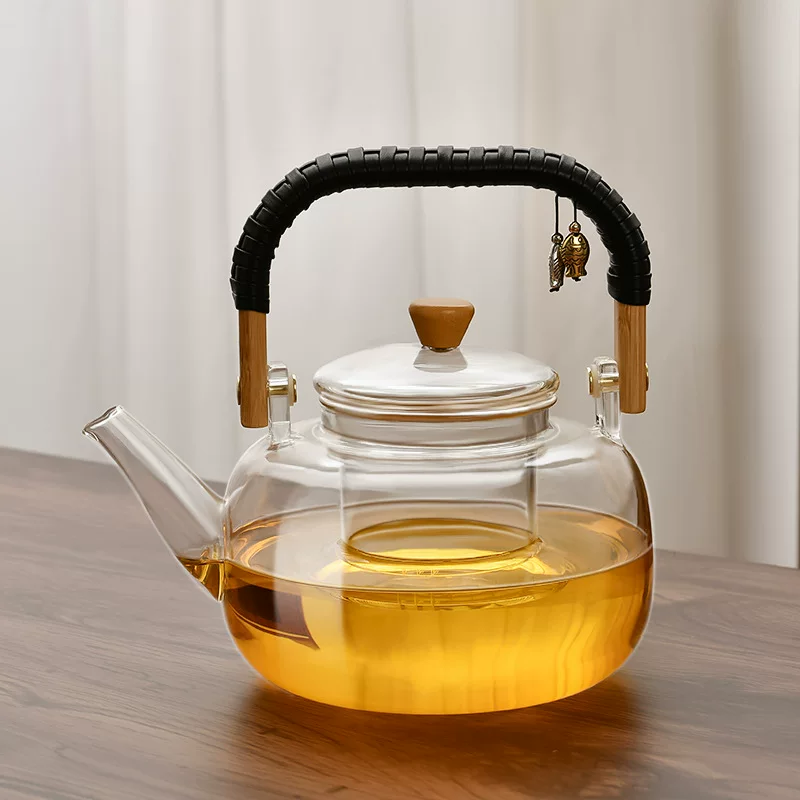 Glass teapot for home use, capacious cigarette holder, increased thickness