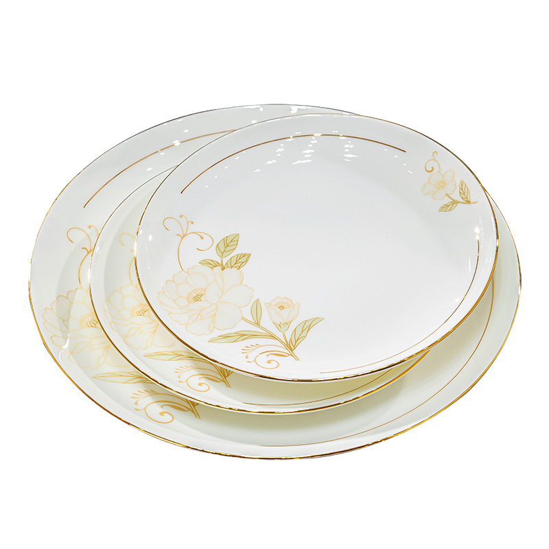 Vajilla de porcelana de hueso Jingdezhen Juego de vajilla de fénix de lujo ligero Regalos para el hogar Platos de cerámica Combinación de platos Tazón de sopa de fideos