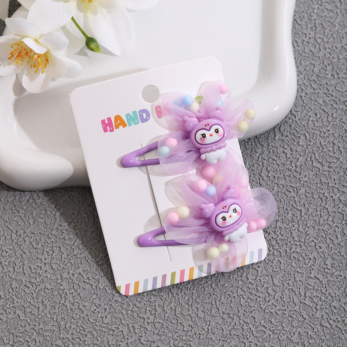 Niños lindo Kuromi horquilla tocado niña bebé flequillo clip lateral horquilla clip clip de dibujos animados niña accesorio para el cabello