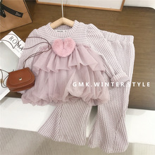 韩版秋款女童洋气休闲小香风套装新款女宝宝春秋季儿童喇叭裤外贸