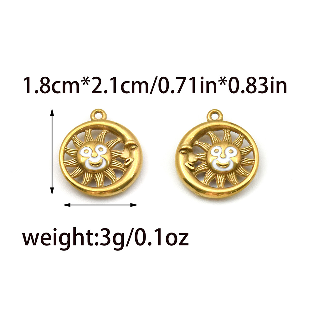 3g Weight Pendant Jewelry Making Type DIY Ornament Accessories Classification 1 Piece Quantity 304 Stainless Steel Material Animal, Rainbow, Devil's Eye Pattern All Seasons Season Enamel Design Cute Style 1 Piece 304 Stainless Steel Animal Rainbow Devil's Eye Pendant DIY Ornament Accessories 3