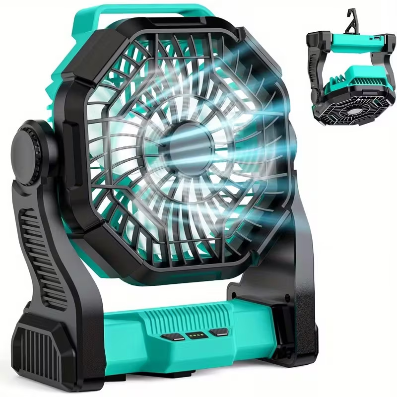 Ventilador Portátil de Camping 20000 mAh Recargable con Iluminación LED para Camping image 3