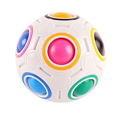 Cross-border 12-hole magic rainbow ball press fun Rubik's cube educational toy magic finger small football decompression artifact