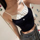 [presale] Spring/Summer 2025 Contrast Color Fake Two Slim Fit Short Fashion Outer Wear Knitted Sling 25110