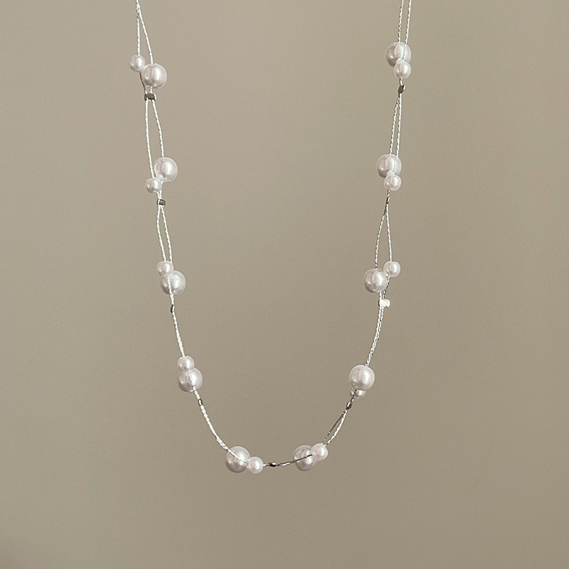 Luksus perlehalskæde choker med magnetlås til kvinder_voghion.com