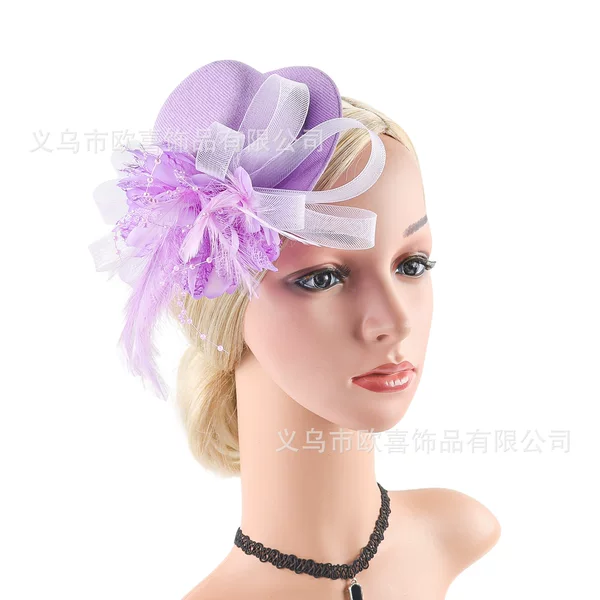 Amazon's New Fashion High-End Hats and Hair Accessories for the Horse Racing Festival, Noble Ladies' Mesh Hats, Headwear for Bridal Parties