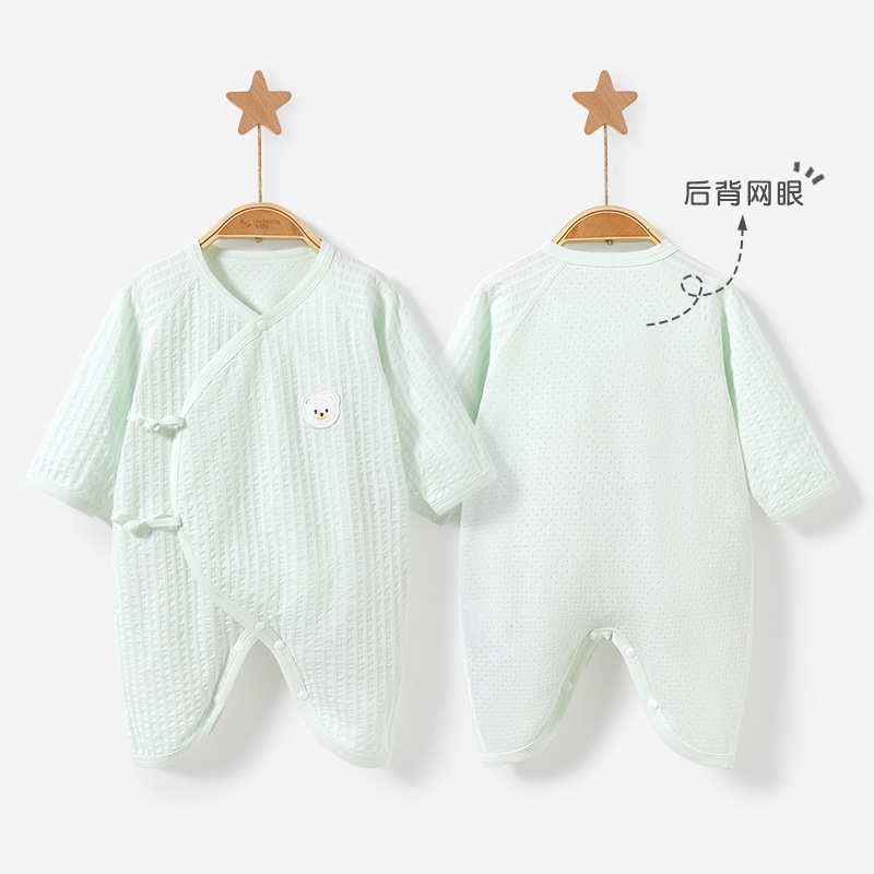 Ropa de bebé recién nacido Primavera, otoño y verano algodón recién nacido Ropa de verano de manga larga traje de mariposa delgada para hombres y mujeres mono de bebé