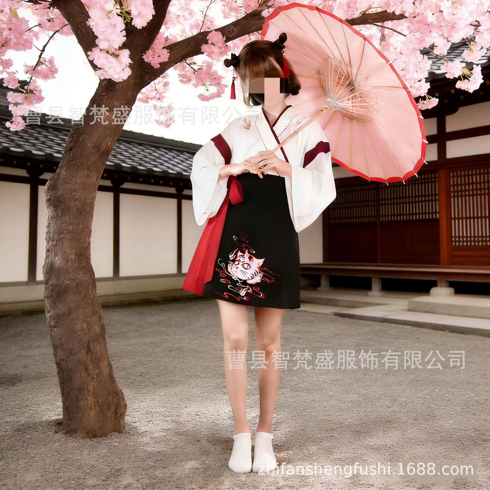 吹风的猫cosplay女仆日常可爱装洛丽塔连衣裙哥特风动漫全套装