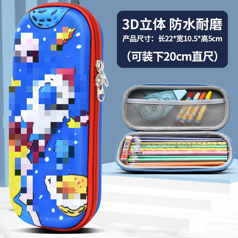 EVA papelería caja de lápices 3D tridimensional de doble capa de gran capacidad de dibujos animados niños estudiante impermeable resistente al desgaste LOGOTIPO conjunto Premio